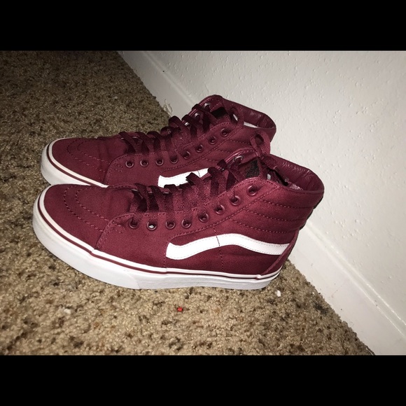 Vans Sk8-hi maroon high top vans - Picture 4 of 4